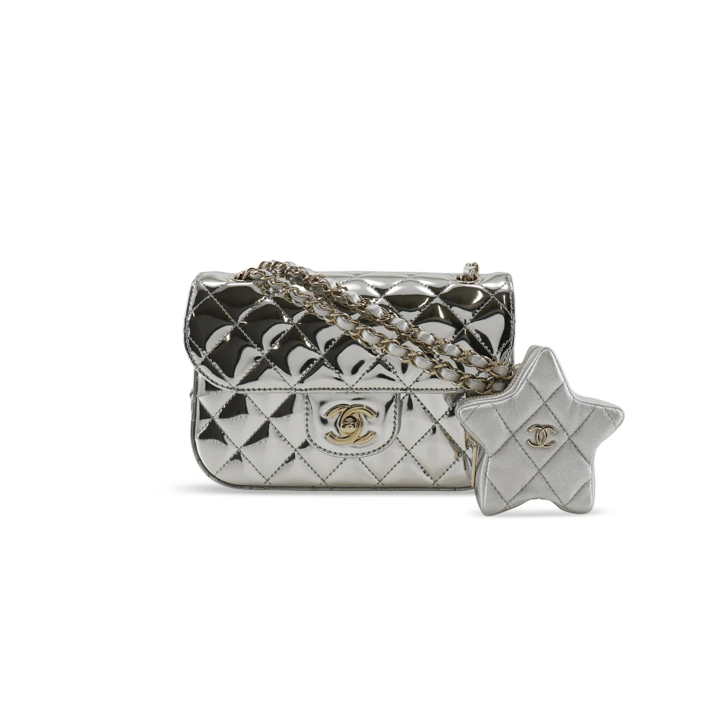 CHANEL MINI FLAP BAG & STAR COIN PURSE  AS4646 (19*12.5*5cm)